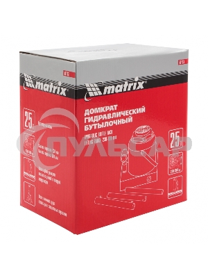Домкрат Matrix бутылочный 25т h подъема 240–375мм