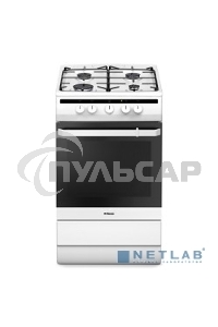 Плита газовая Hansa FCGW51003 белый, конфорок 4 шт, духовка 56 л, 50 см x 85 см x 60 см