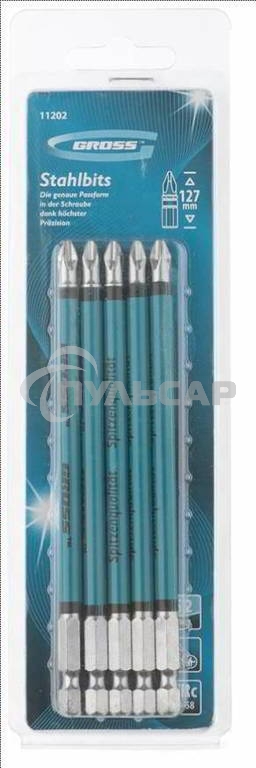 Набор бит GROSS 11202ph2 х127 сталь s2 5шт