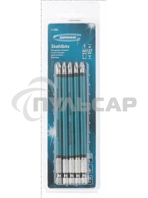 Набор бит GROSS 11202ph2 х127 сталь s2 5шт