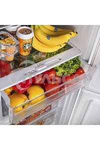 Холодильник Maunfeld MFF144SFW белый глянц. двухкамерный 154/52л морозилка снизу, ручная разморозка