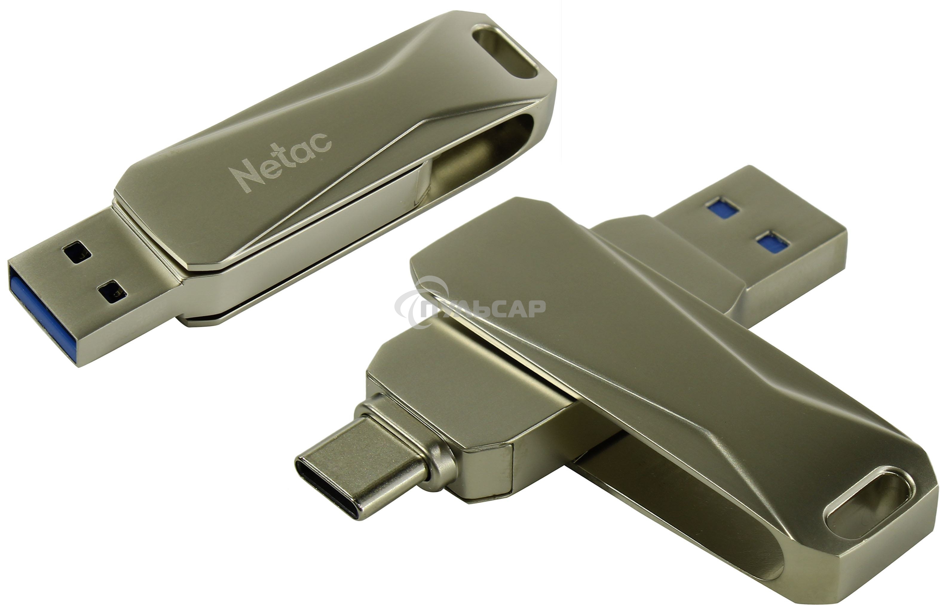 Флешка USB Netac U782C NT03U782C-128G-30PN dual USB 3.0+TypeC 128 Gb, retail version