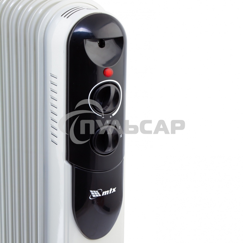 Обогреватель масляный MTX OCH-1500, белый, 1500 Вт, 15 м2, термостат