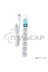 Фильтр-удлинитель PowerCube PRO (SPL(5+1)-16B-P-3M) 3.0 м, LC контур - подавление В/Ч помех, 16А/3,5кВт