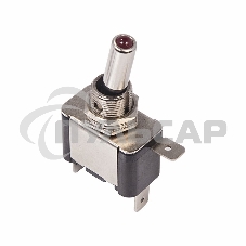 Тумблер 12V 25А (3c) ON-OFF однополюсныйс красной LED подсветкойRexant