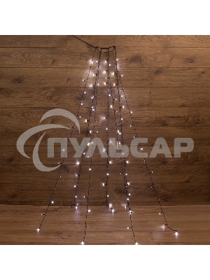 Елочная гирлянда с кольцом Neon-night, 7 нитей по 1,8 метра, цвет диодов белый, не соединяется