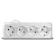 Розетка 4-м ОП Олимп без заземл. белый  UNIVersal 1162