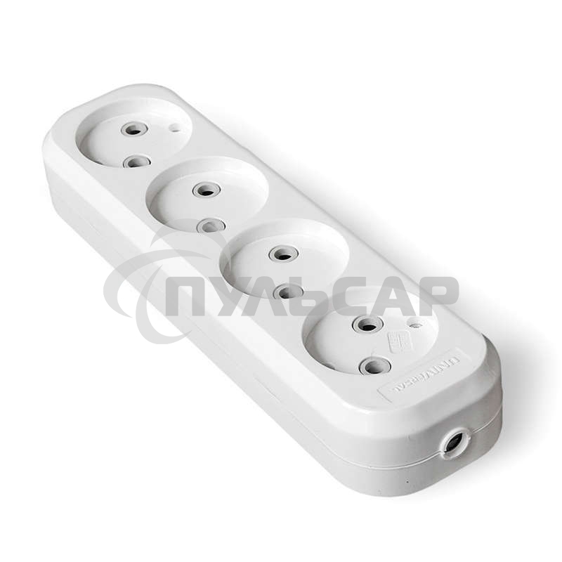 Колодка удлинителя 4-м АВС-пл. без заземл. UNIVersal E204