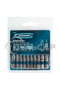 Набор бит GROSS РZ2x25, сталь S2, 10шт 11340