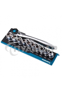 Набор торцевых головок, трещотка 120 зубьев, 12 предметов, 1/2