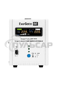 Стабилизатор напряжения ExeGate Expert Turbo AST-3000 (3000ВА, вход 80-260В, цветной дисплей, выход 220В±8%, КПД 98%, 5 уровней защиты, метал. корпус, 2*Schuko+клем.колодка, RTL)