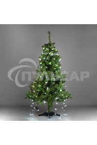 Елочная гирлянда с кольцом Neon-night, 7 нитей по 1,8 метра, цвет диодов белый, не соединяется