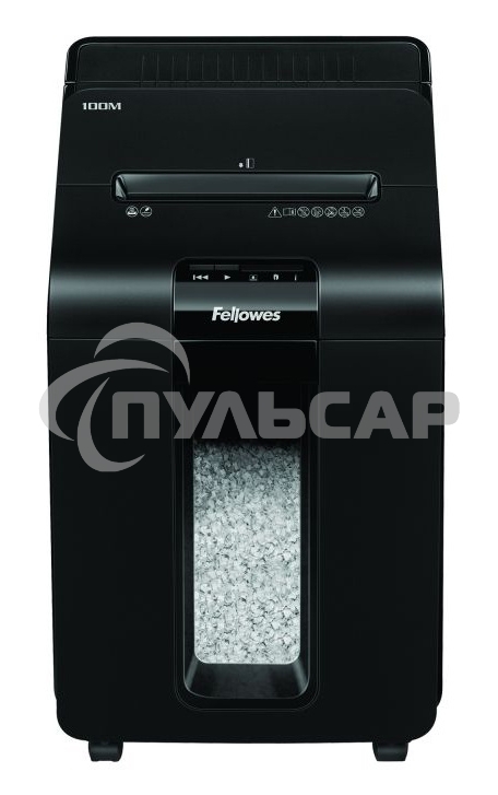Шредер Fellowes AutoMax 100M (секр.P-4)/фрагменты/100лист./23лтр./скрепки/скобы/пл.карты