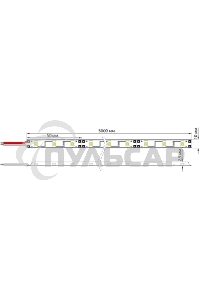 Лента светодиодная открытая, 8 мм, IP23, SMD 2835, 60 LED/m, 12 V, цвет свечения желтый