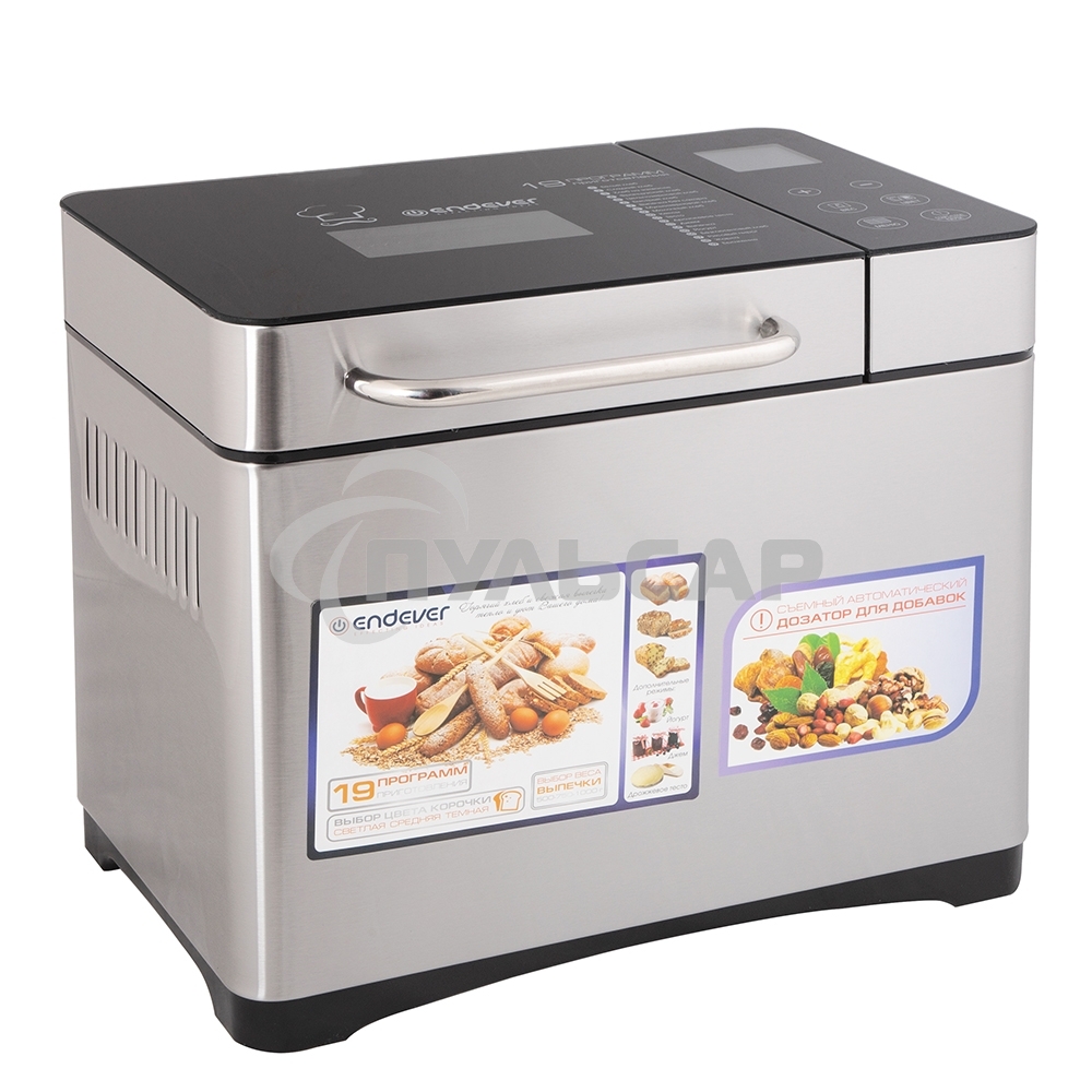 Хлебопечь Endever Skyline MB-53, 710Вт, 19 программ, таймер 15ч, сохранение уст. прогр., авт. термостат, автоподогрев 60 мин