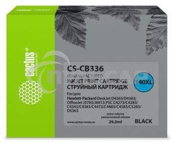 Картридж струйный Cactus CS-CB336 №140XL черный (29 мл.) для HP DJ D4263/D4363/DJ J5783/J6413/PSC C4273/C4283/C4343/C4383/C4473/C4483/C4583/C5283/D5363