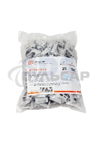 Крепеж-клипса для труб Rexant, Ø25 мм, серый, 100 шт./уп.