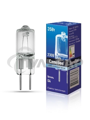 Лампа галогенная JD 35Вт капсула g4 2850К 240В Camelion 10406