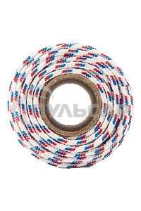 Фал плетеный СИБРТЕХ полипр. 16-прядный с полипр. серд. 8 мм, бухта 100 м, 520 кгс СИБРТЕХРоссия 93966