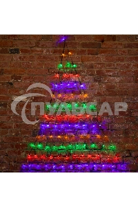 Гирлянда Neon-night Сеть 2х2х1.5 м, свечение с динамикой, прозрачный ПВХ, 136 LED, 230 В, цвет свечения мультиколор