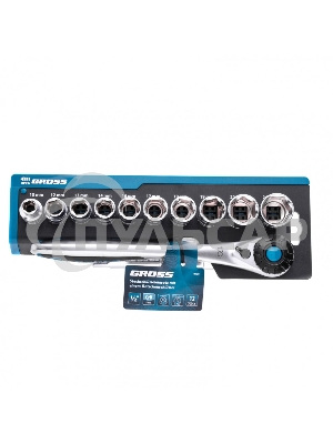 Набор торцевых головок, трещотка 120 зубьев, 12 предметов, 1/2