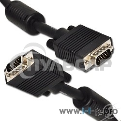 Кабель Gembird/Cablexpert CC-PPVGA-10M-B,Кабель VGA Premium, 15M/15M, 10м, черный, тройной экран, феррит.кольца