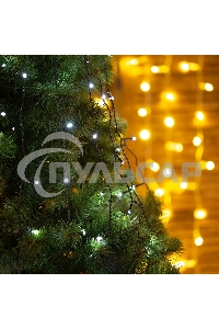 Елочная гирлянда с кольцом Neon-night, 7 нитей по 1,8 метра, цвет диодов белый, не соединяется