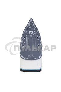 Утюг беспроводной Galaxy GL 6151, белый с голубым, паровой, 2200 Вт, функции: автоотключение, самоочистка, антикапля, антинакипь, функция увлажнения, вертикальное отпаривание, индикатор нагрева, защита от перегрева, резервуар для воды 320 мл, керамическое
