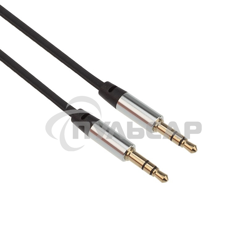 Аудиокабель AUX Rexant 3.5 мм шнур плоский 1 м черный