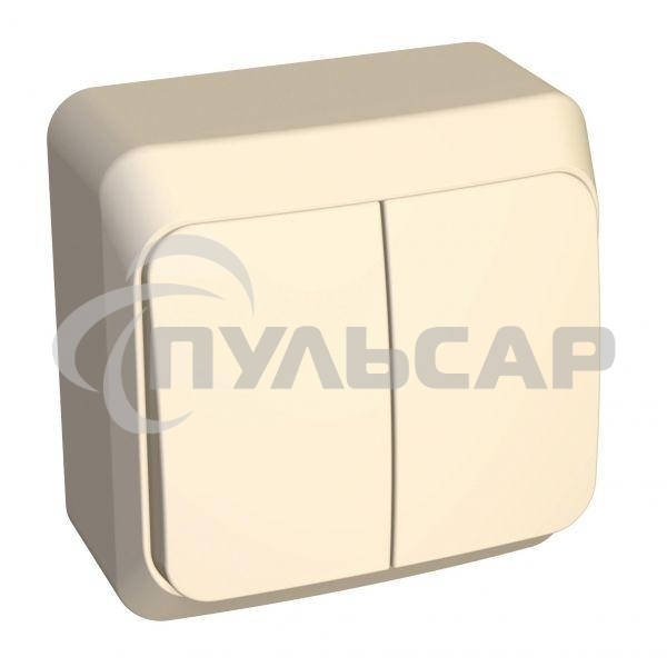 Выключатель 2-кл. ОП Этюд 10А IP20 с индик. крем. SchE BA10-006K