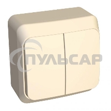 Выключатель 2-кл. ОП Этюд 10А IP20 с индик. крем. SchE BA10-006K