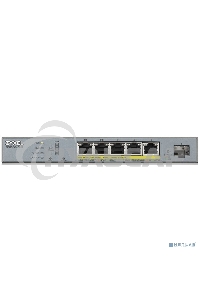 Коммутатор Zyxel GS1350-6HP, 4xGE PoE+, 1xGE PoE++ (802.3bt), 1xSFP, бюджет PoE 60 Вт, дальность передачи питания до 250 м, автоперезагрузка PoE-портов, повышенная защита от перенапряжений и электростатических р
