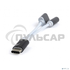 Переходник Cablexpert USB Type-C/Jack3.5 F+ Type-C F, черный, пакет (CCA-UC3.5F-02)