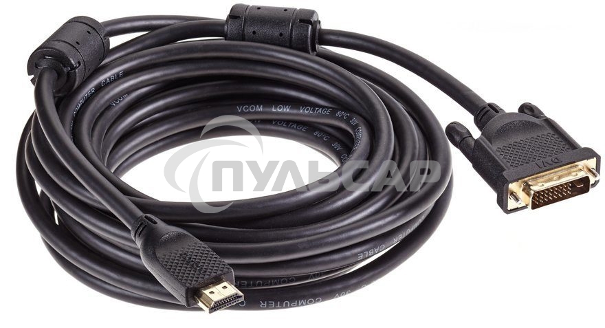 Кабель HDMI AM/DVI(24+1)M, 7.5м, CU, 1080P@60Hz, 2F, VCOM <CG484GD-7.5M>