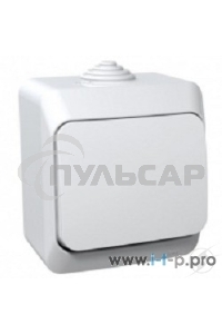 Выключатель 10 АХ, БЕЛЫЙ, Россия ЭТЮД IP44 О/У 1-клавишный