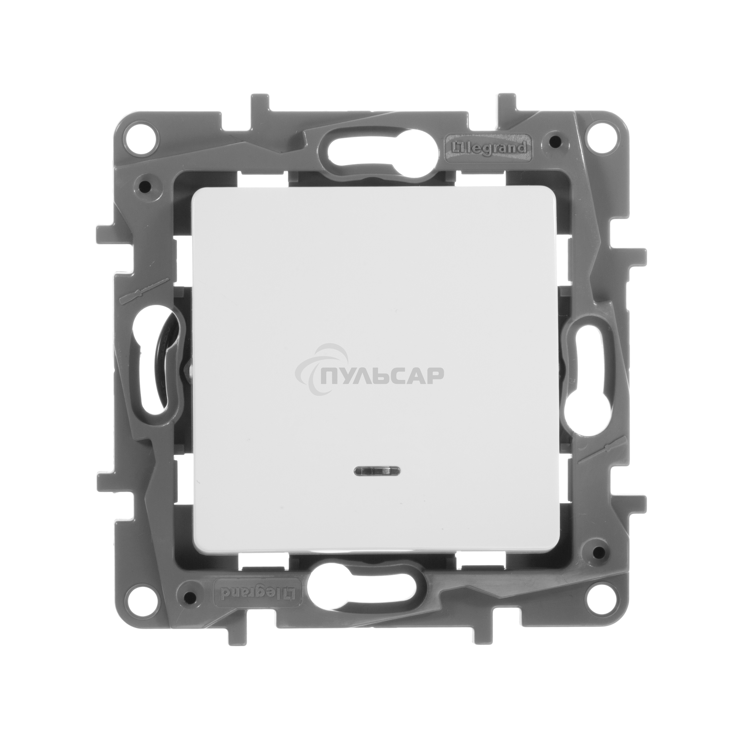 Механизм выключателя 1-кл. СП Etika 10АX с подсветкой / индикацией безвинт. зажимы бел. Leg 672203