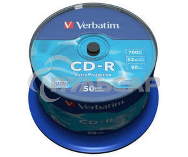 Диск CD-R Verbatim 700Mb 52x Cake Box (50шт) (43351)