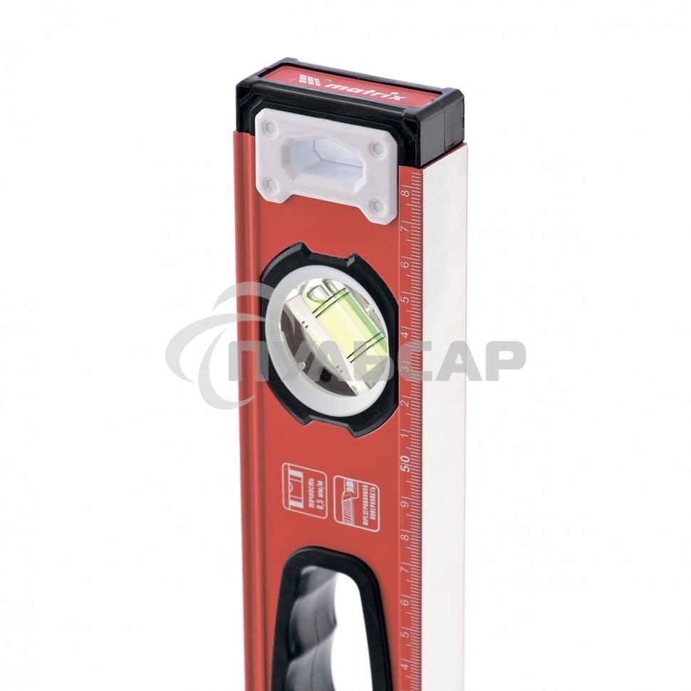 Уровень алюминиевый Matrix, фрезерованный, 3 глазка, рукоятки, 1500 мм