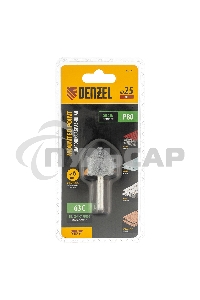 Шарошка абразивная, конус, для дрели, 25 x 25 мм, хвостовик d6 мм, 63С Denzel