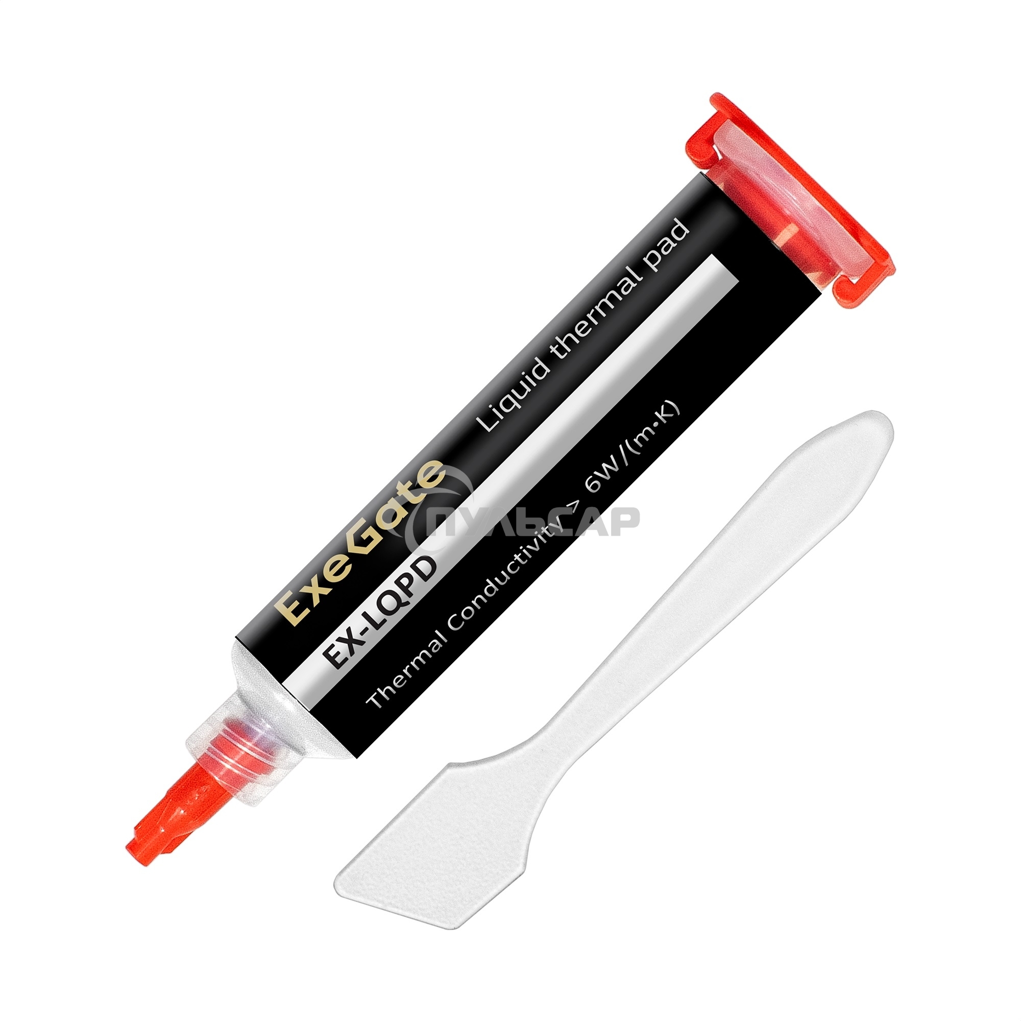 Жидкая термопрокладка ExeGate EX-LQPD (6 Вт/(м•К), 25г тюбик с лопаткой)