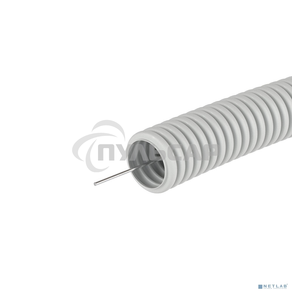 Труба гофрированная ПВХ d25мм с протяж. сер. (уп.50м) ДКС