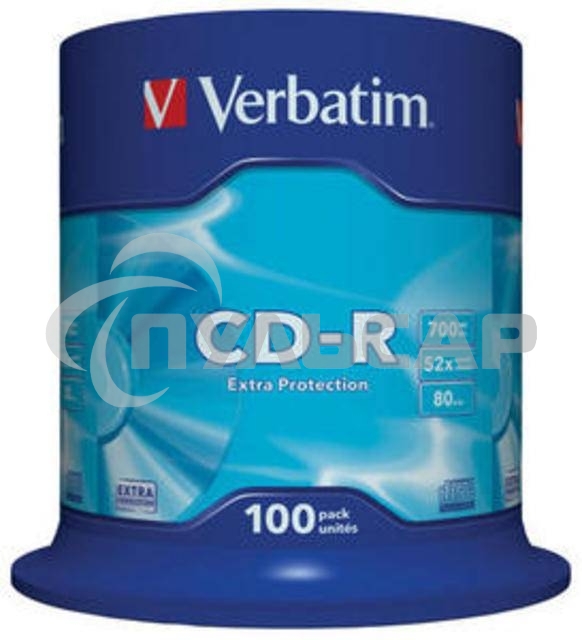 Диск CD-R Verbatim 700Mb 52x Cake Box (100шт) (43411)