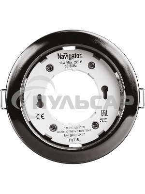 Светильник Navigator NGX-R1-005-GX53 IP20 черный хром