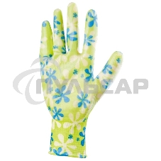 Перчатки садовые из полиэстера с нитрильным обливом, зеленые, S Palisad