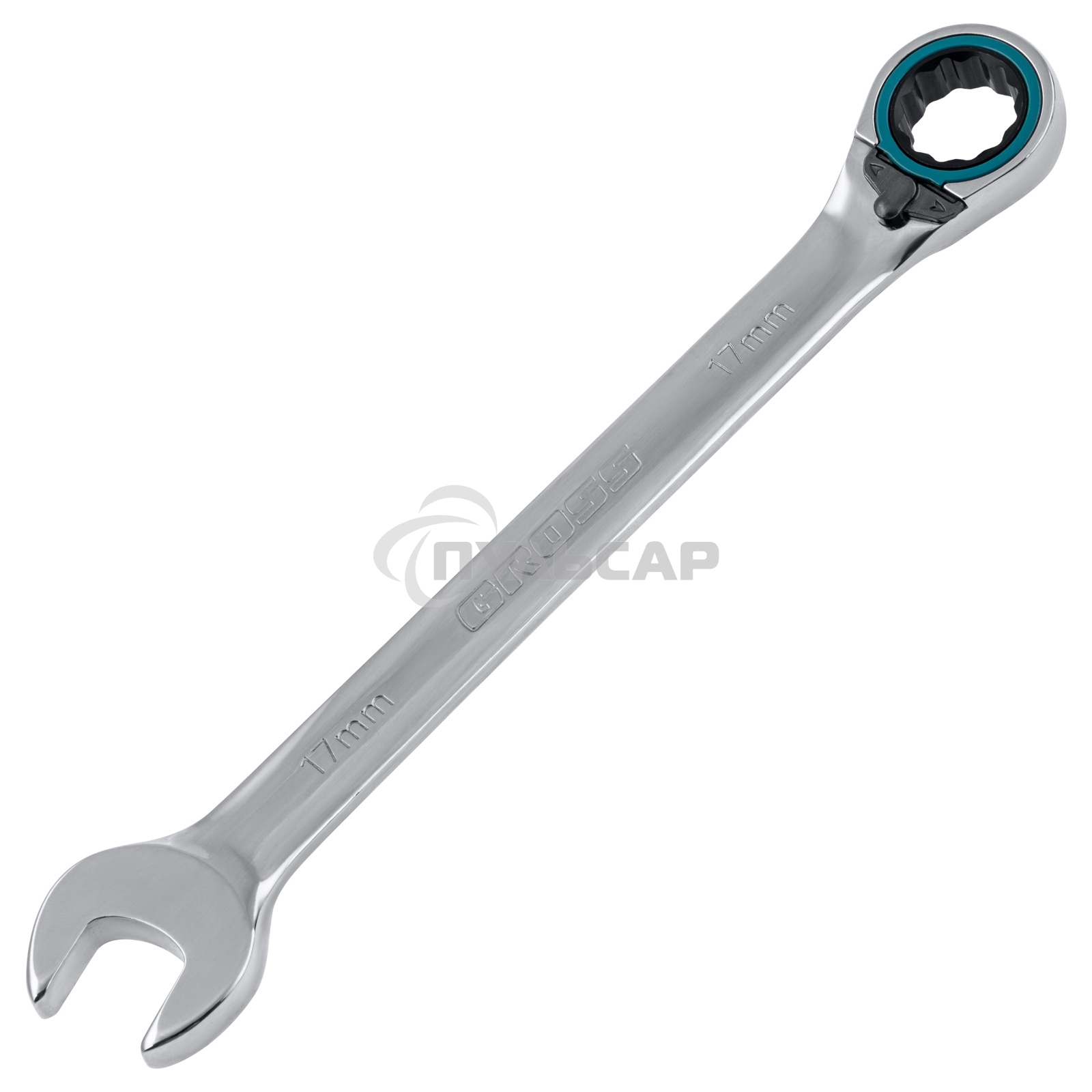 Набор ключей комбинированных с трещоткой, 8 - 19 мм, 7шт., реверсивные, CrV Gross