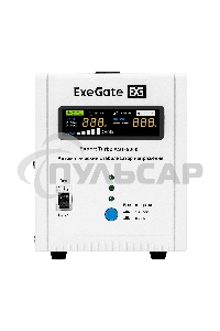 Стабилизатор напряжения ExeGate Expert Turbo AST-5000 (5000ВА, вход 80-260В, цветной дисплей, выход 220В±8%, КПД 98%, 5 уровней защиты, метал. корпус, 2*Schuko+клем.колодка, RTL)
