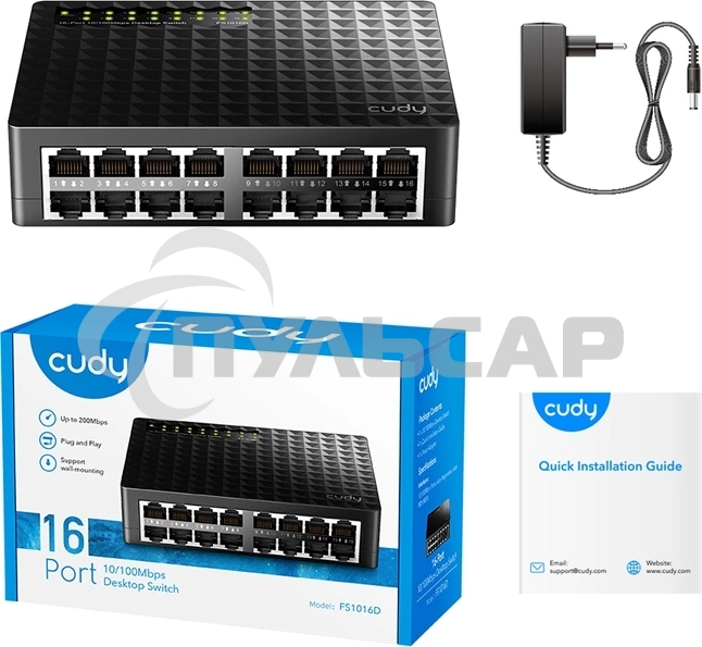 Коммутатор Cudy FS1016D (L2) 16x100Мбит/с неуправляемый