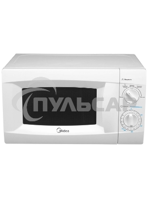 Микроволновая печь Midea MM720CKE белый, 20 л, 700 Вт, переключатели - поворотный механизм