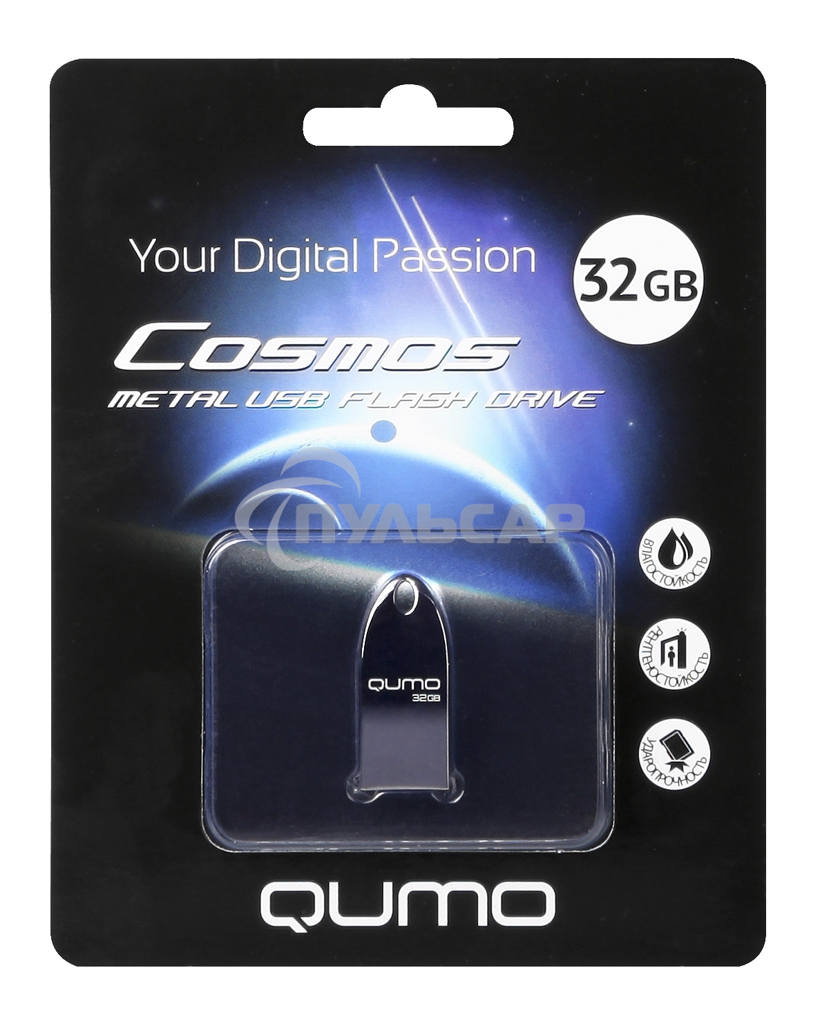 Флешка USB 2.0 QUMO 32 Gb, Cosmos QM32GUD-Cos-d Dark
