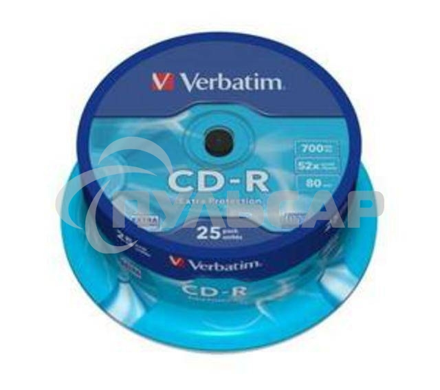 Диск CD-R Verbatim 700Mb 52x Cake Box (25шт) (43432)